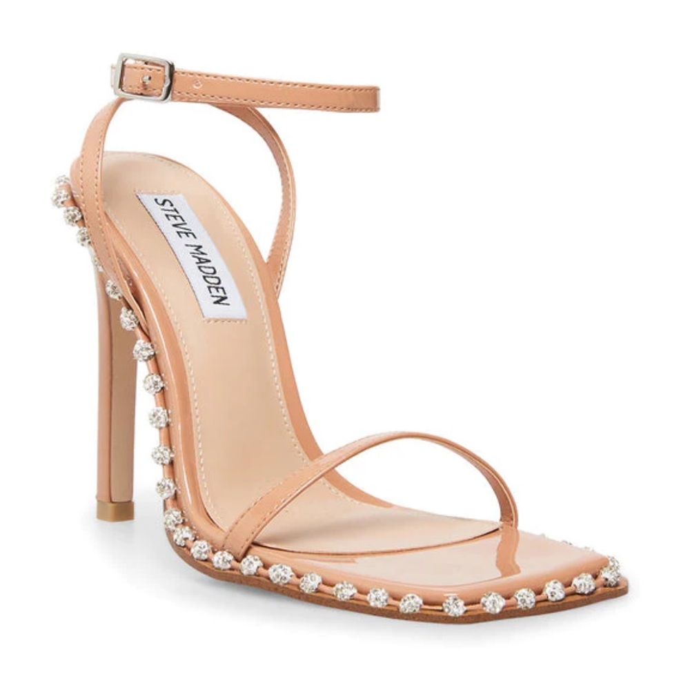 Nude Square Toe Heels